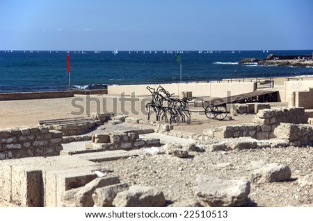 remains of roman arena in Caesarea
