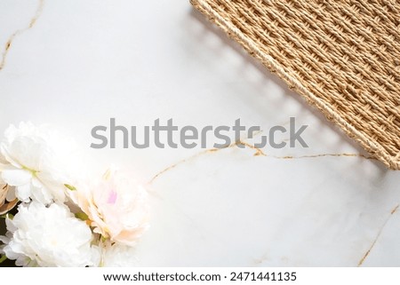 Similar – Foto Bild Minimalistischer Flachleger aus handgemachter Seife mit Blumen und Blütenblättern