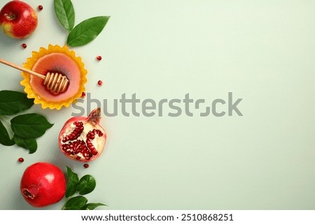 Similar – Image, Stock Photo Flat lay composition with sewing accessories: threads, red and gray fabrics, scissors, buttons, set of needles, pins and other sewing tools on a white background. Top view, copy space, mock up.