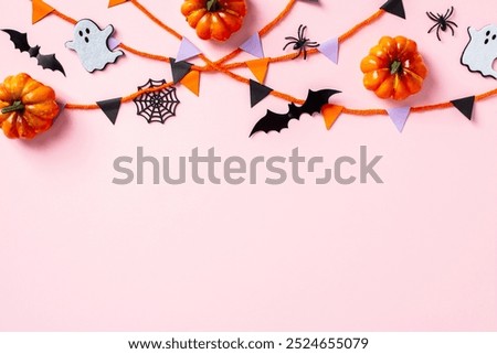 Similar – Image, Stock Photo Pink pennant and autumn anemone in garden
