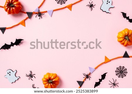 Similar – Image, Stock Photo Pink pennant and autumn anemone in garden