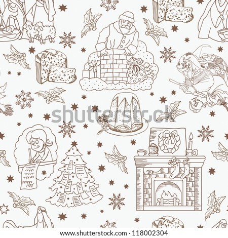 Christmas pattern seamless, background, wallpaper