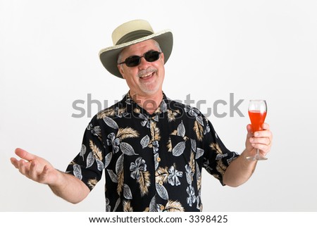 Man In Hawaiian Shirt, Happy And Relaxed Stock Photo 3398425 : Shutterstock