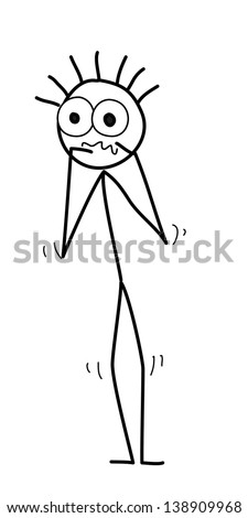 Scared Stickman Stock Vector Illustration 138909968 : Shutterstock