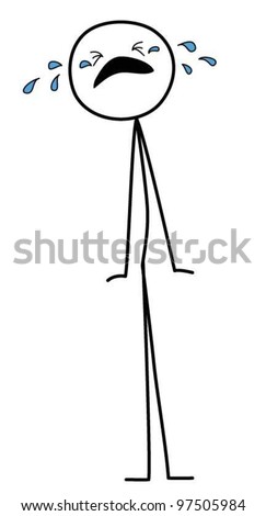 Crying Stickman Stock Vector Illustration 97505984 : Shutterstock