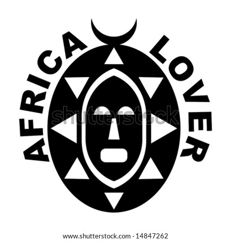 Black And White Design Of An African Mask Stock Vector Illustration ...