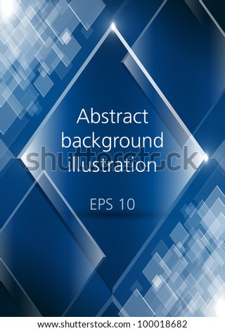 Abstract shining rectangles blue vector background