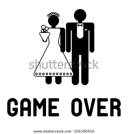 Funny wedding symbols – Game Over