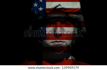 Marine U.S. Army in sorrow. Soldier\'s longing. Love of country. Men\'s tears. Sadness for the victims. The price of democracy.