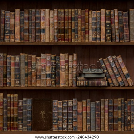 11of15 Old books seamless texture (vertically and horizontally). Tiled Bookshelf Background. Also tiled with other 15 textures from same pack in my gallery.