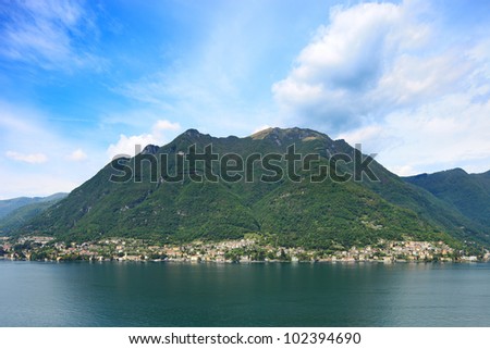 Laglio village, Como Lake district landscape. Laglio is famous due to George Clooney italian Villa Oleandra residence, on left side on this image. Lombardy, Italy, Europe.