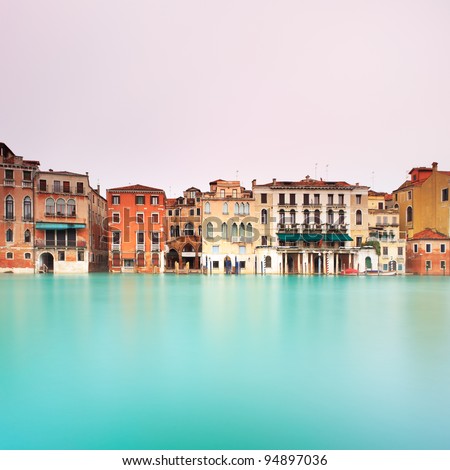 Grand Canal in Venice in a long exposure photography.