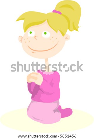 Little Girl Praying Stock Vector Illustration 5851456 : Shutterstock