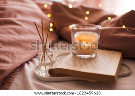 Similar – Image, Stock Photo Morning atmosphere with diffuse sunlight … A paved walkway leads between the trees along a hill