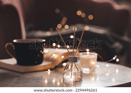 Similar – Image, Stock Photo Morning atmosphere with diffuse sunlight … A paved walkway leads between the trees along a hill