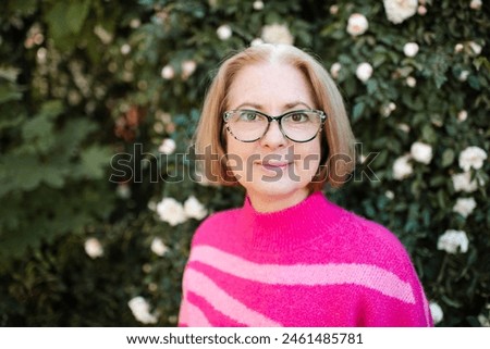 Similar – Image, Stock Photo Mature woman with natural gray hair