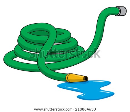 An Illustration of a green rolled up garden hose