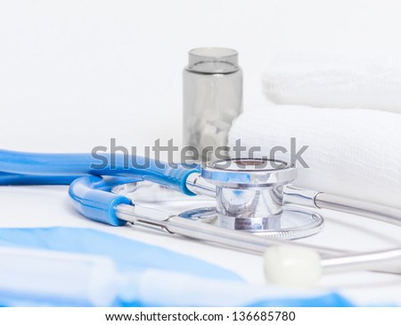 Group of medical objects close-up