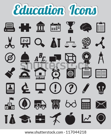 Set of 50 education icons - vector icons