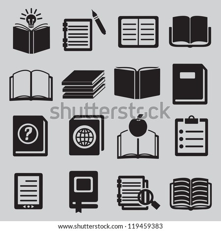 Set of  various books - vector icons