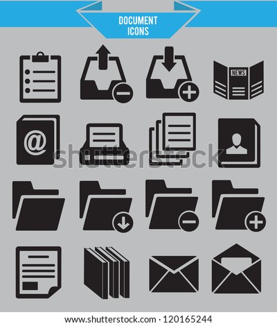 Set of document icons - vector icons