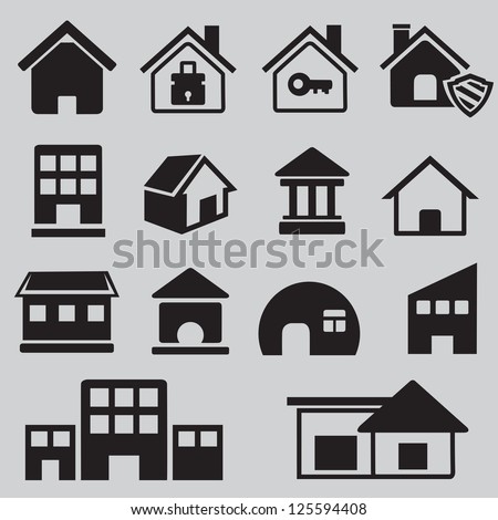 Set of houses icons - vector icons