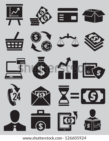 Set of business and money icons - part 1 - vector icons