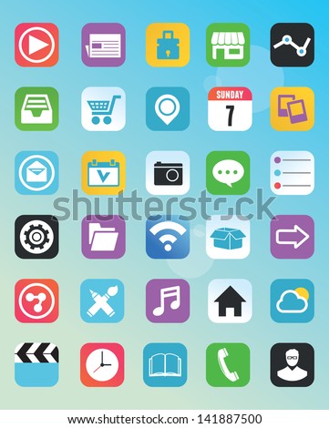 Set of flat icons for design - vector icons