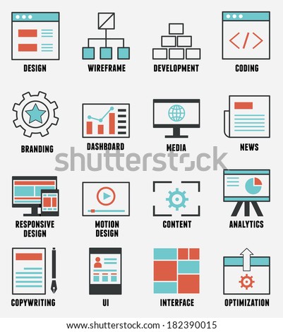 Set of e-commerce and internet service icons. Outline design style - vector icons