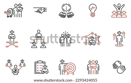Vector Set of Linear Icons Related to Human Interaction with Artificial Intelligence. Possibilities of Technology. Mono Line Pictograms and Infographics Design Elements - part 2