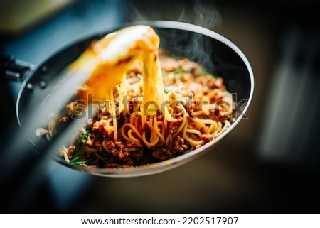 Similar – Image, Stock Photo Close up of tasty grilled sausages and  roasted vegetables. Top view. Grill party plate