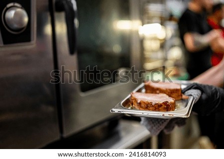 Similar – Image, Stock Photo Smoke oven with grate from which trout are suspended on a hook