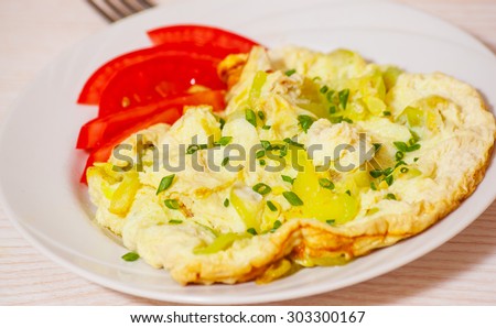 fried omelette with zucchini
