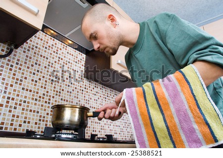 man preparing food