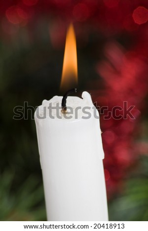 Christmas candle with flame