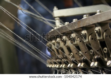 Similar – Image, Stock Photo Thread spinning on machine