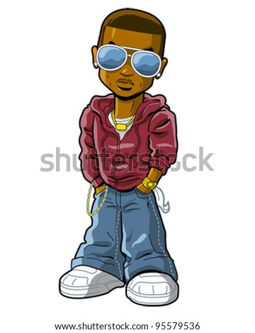 Urban African-American Hip Hop Rapper Wearing Cool Sunglasses Stock ...