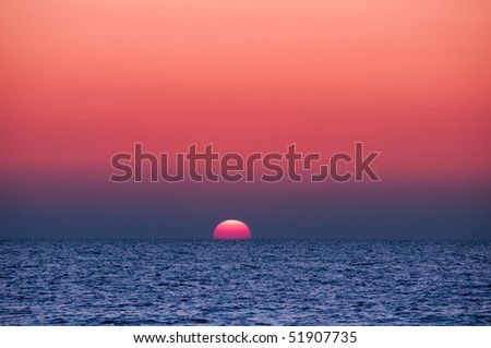Sunset colors over the ocean sea sunrise