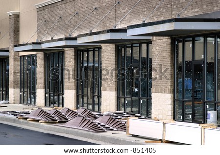 Modern Strip Center Construction Storefronts