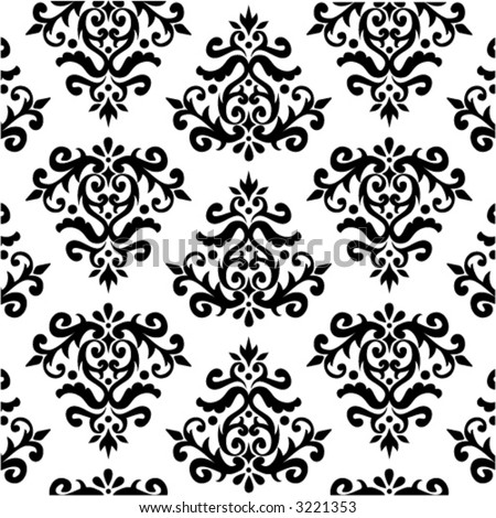 Black White Floral Pattern - Free Pattern Cross Stitch
