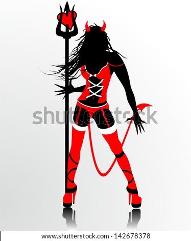 Devil woman silhouette