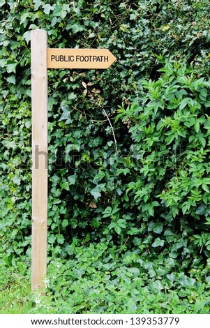 Wooden Public Footpath sign