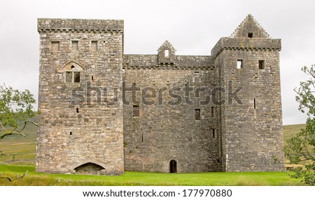 Hermitage Castle, an ancient Scottish castle in the Border