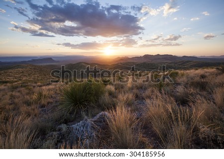 Sunset at Sotol Vista Overlook, Big Bend National Park