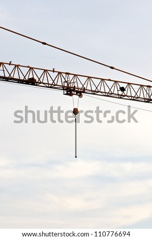Close up the construction crane