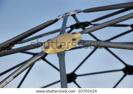 Closeup of geodesic dome in children\'s playground