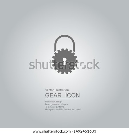 Gears and locks. The background is a gray gradient.