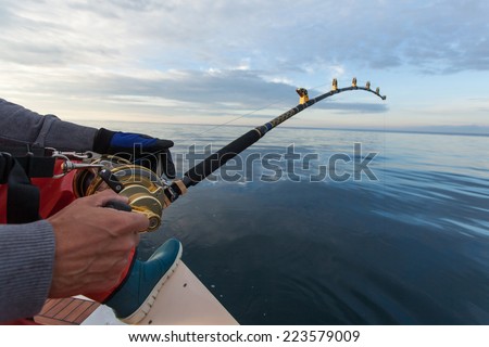 man fishing on a big game fishing trip