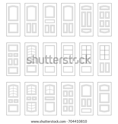Big set of door ideas. Build your own design combination for web and for printing.