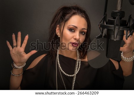 Singing Woman with Microphone